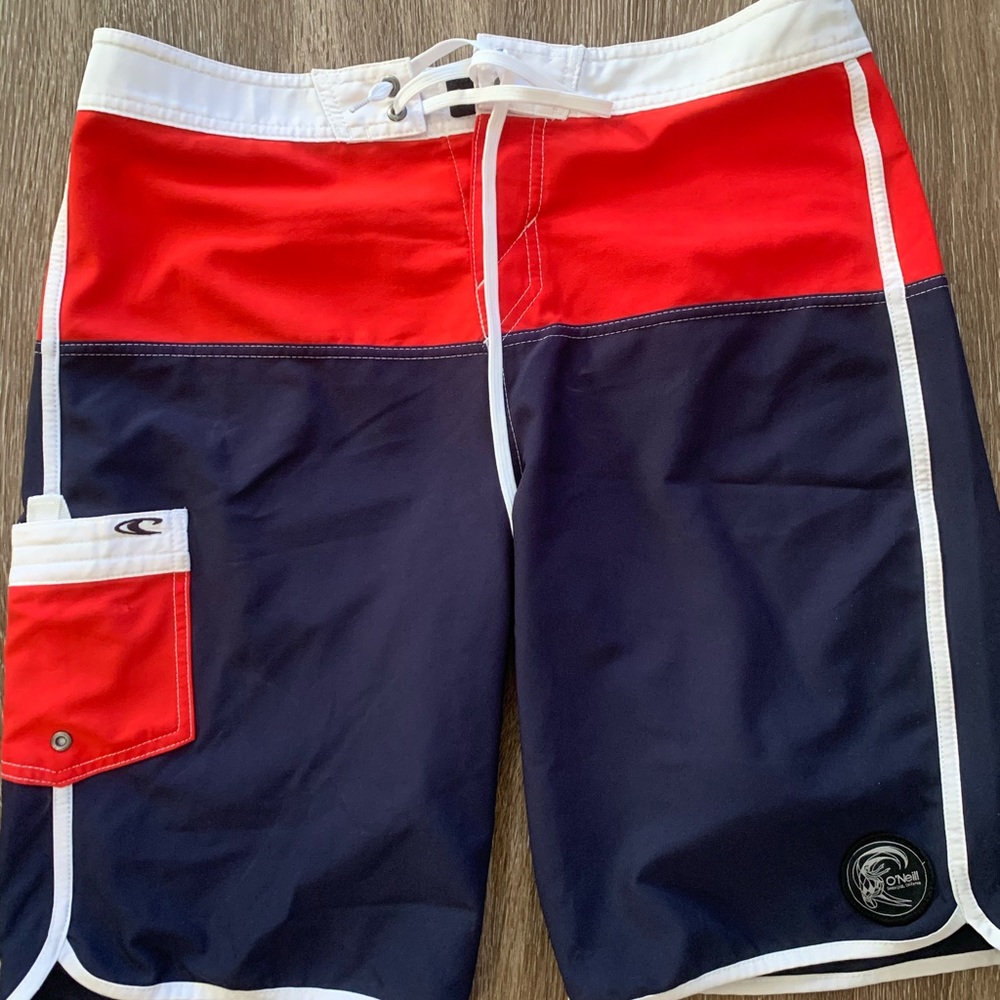 O’Neill Blue and Red Board Shorts